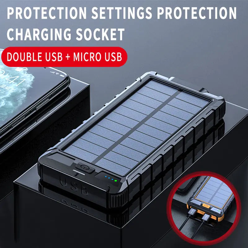 Solar Fast Charging Power Bank Portable