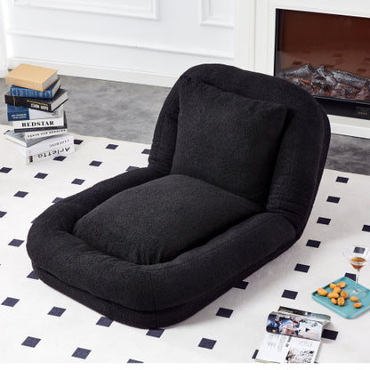Folding Sofa Chair with 5 Adjustable Positions Plush Floor Lounge Chair for Meditation and Relaxation