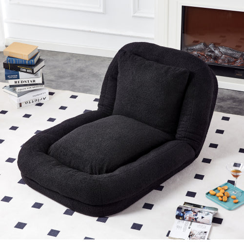 Folding Sofa Chair with 5 Adjustable Positions Plush Floor Lounge Chair for Meditation and Relaxation