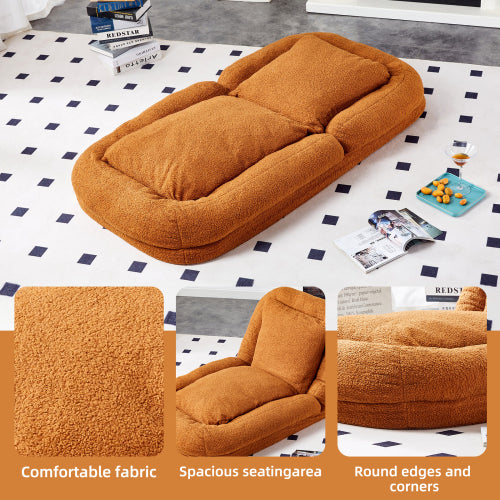 Folding Sofa Chair with 5 Adjustable Positions Plush Floor Lounge Chair for Meditation and Relaxation