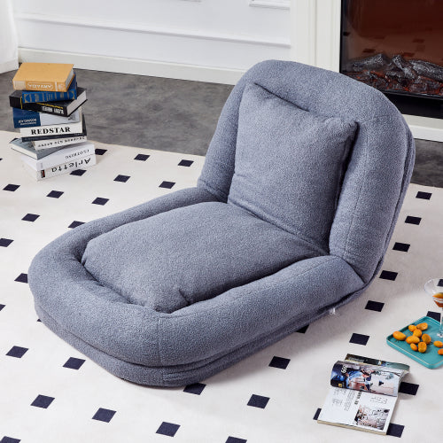 Folding Sofa Chair with 5 Adjustable Positions Plush Floor Lounge Chair for Meditation and Relaxation