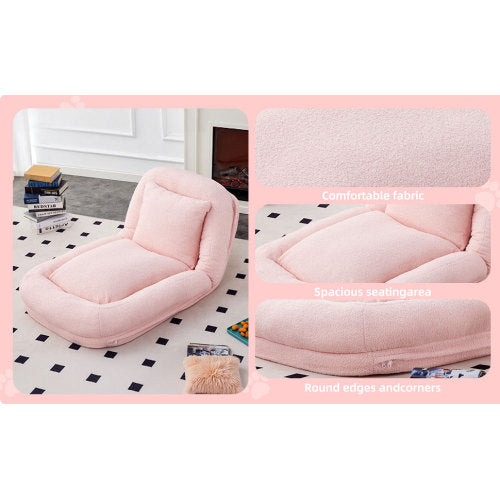 Folding Sofa Chair with 5 Adjustable Positions Plush Floor Lounge Chair for Meditation and Relaxation